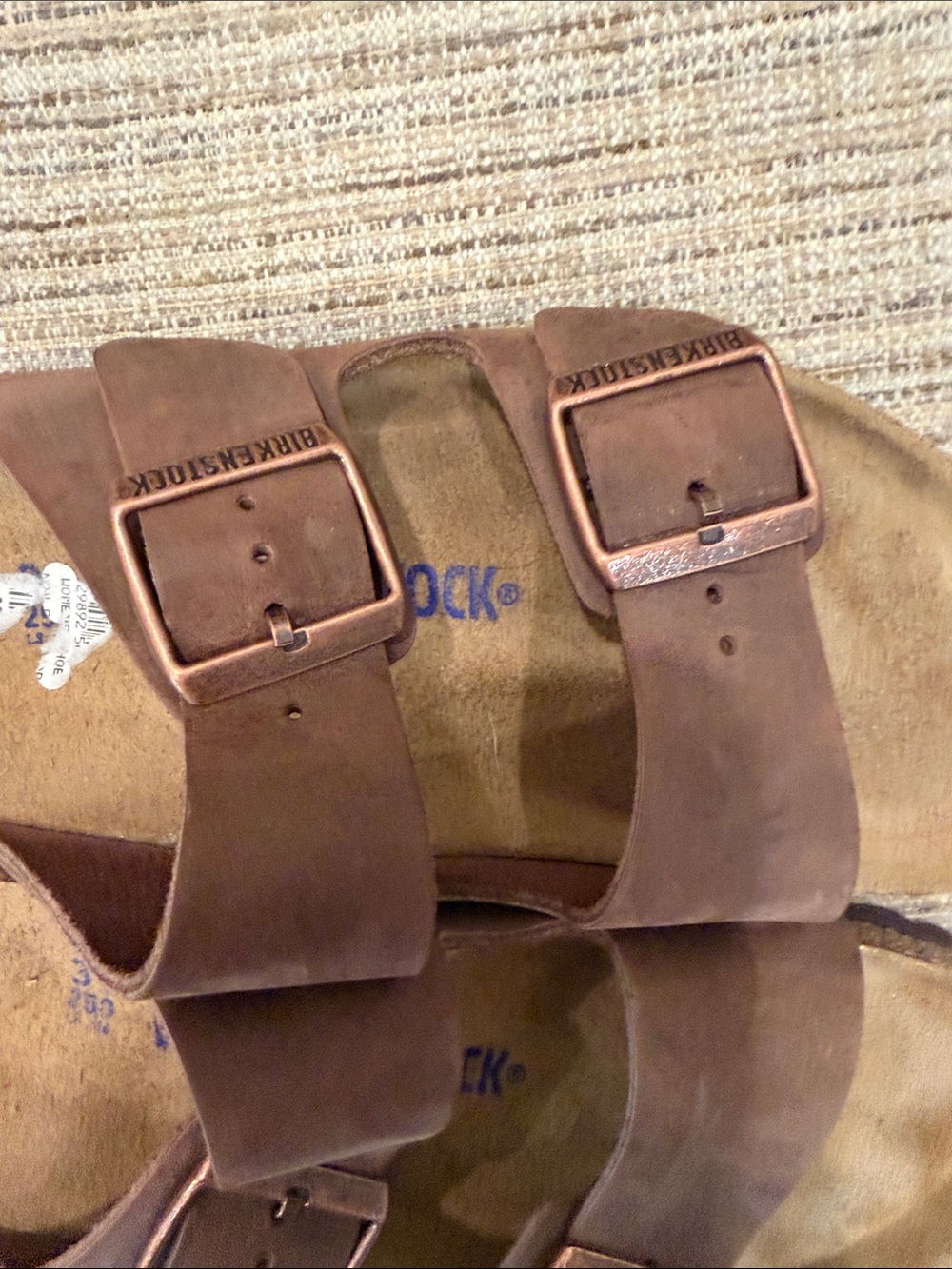 Women’s Birkenstock Brown Double-Buckle Slide Sandals Size 39 - Picture 6 of 11